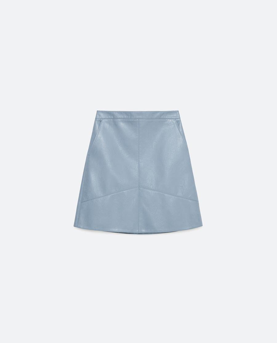 falda mini azul, skirt, blue