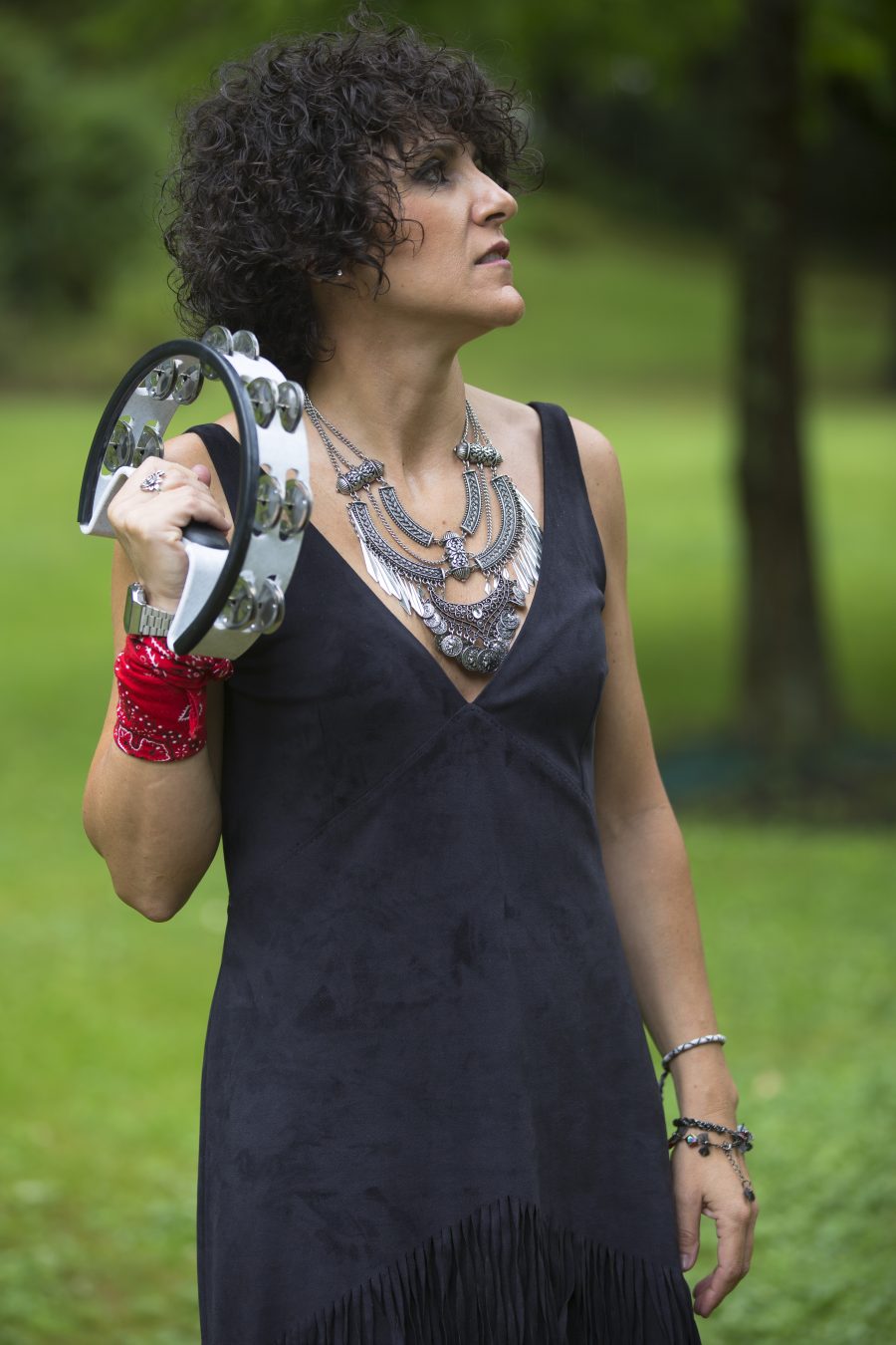 Fringeds, Dress, vestido flecos, maxicollar, necklace, banda a, pandereta