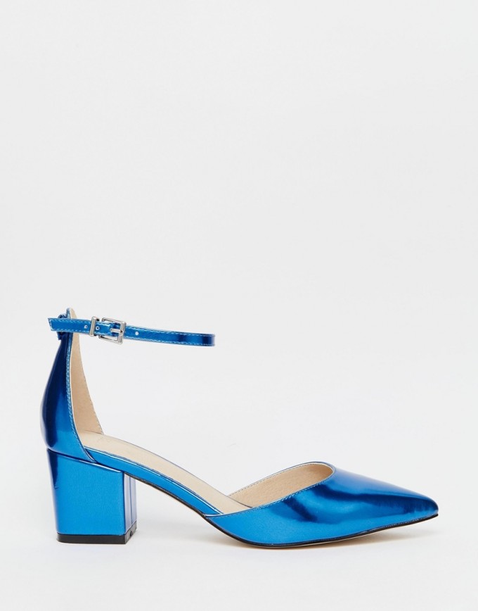 zapato azul metal asos